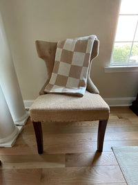 Tan Plaid Throw