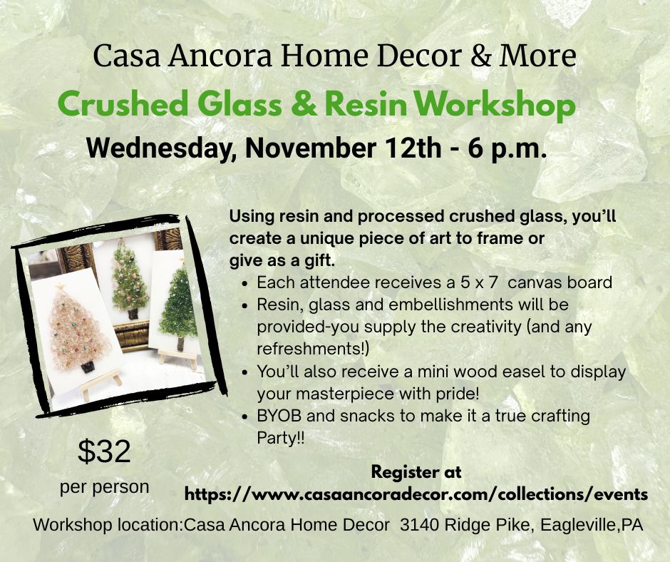 Resin and Crushed Glass Workshop