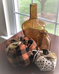 Orange Plaid Pumpkin - 7”