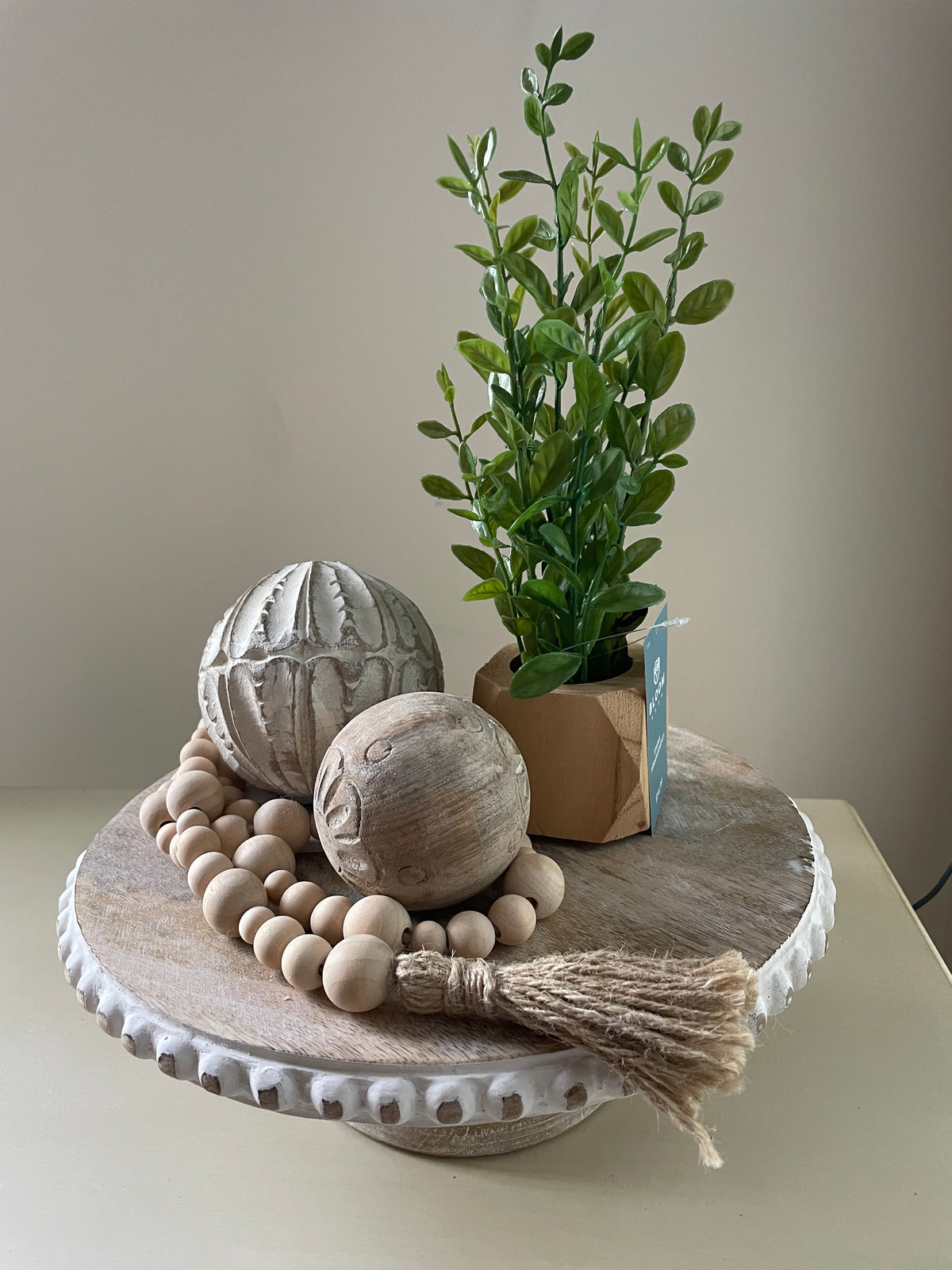 Baby Leaf Group in Wood Planter
