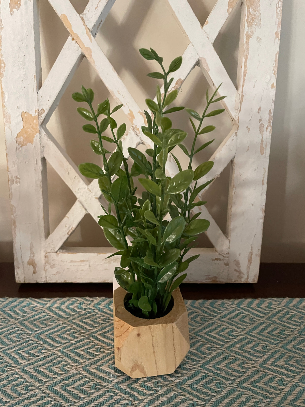 Baby Leaf Group in Wood Planter