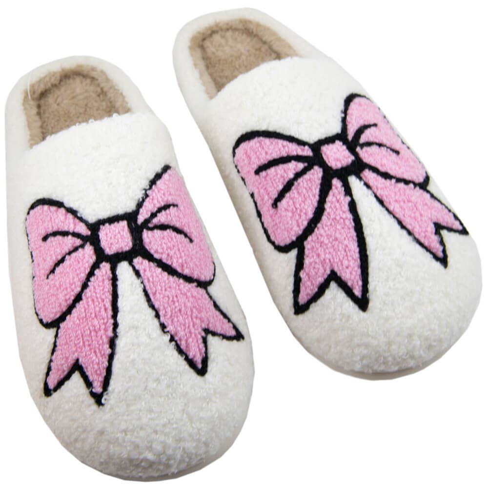 Light Pink Bows Coquette Women's Slippers