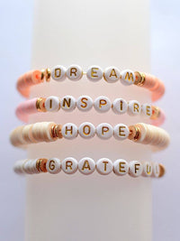 Dream HOPE Grateful Inspirational stretch beaded bracelets