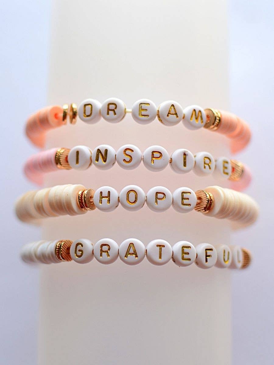 Dream HOPE Grateful Inspirational stretch beaded bracelets