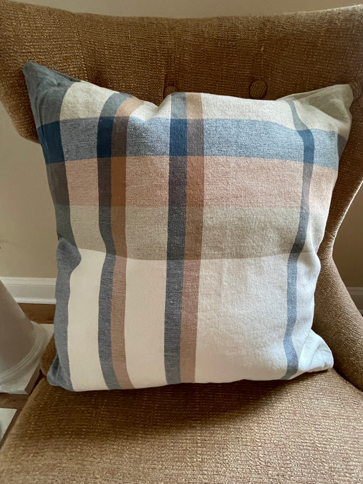 Blue/Tan Stripe Pillow