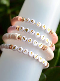 Dream HOPE Grateful Inspirational stretch beaded bracelets