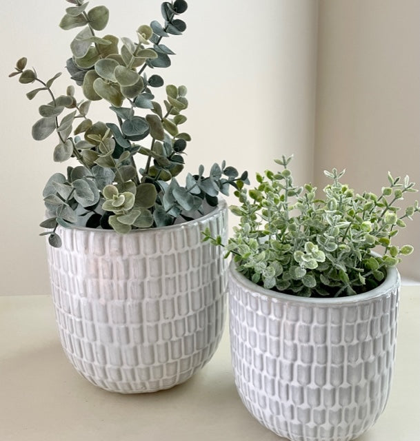 Basket Weave Ceramic Pot - 2 sizes