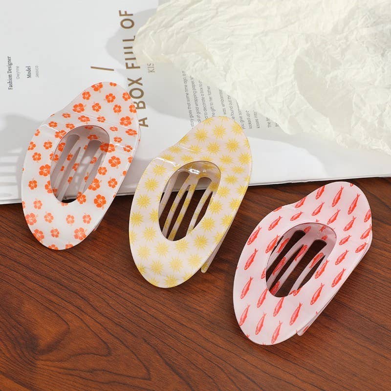 Jumbo Lay Flat Oval Hair Claw Clips Secure Styling | 40H1049