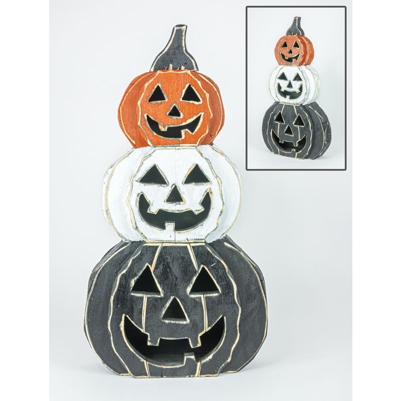 Stacked Wood Pumpkins