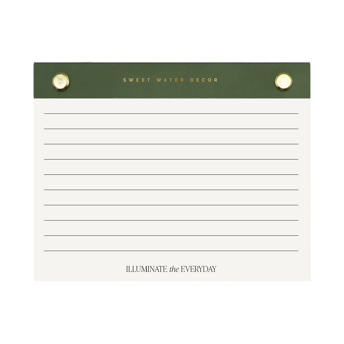 Small Green Gold Rivet Basic Notepad - Stationery