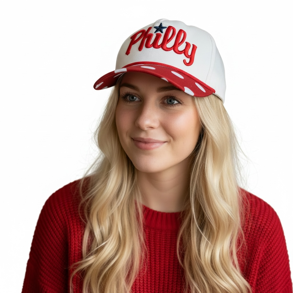 Philly Red Polka Dot Structured Hat