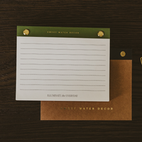 Small Green Gold Rivet Basic Notepad - Stationery