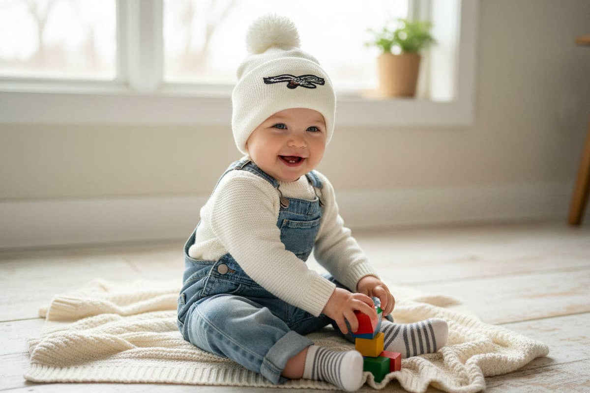 Infant Eagle Patch Knit Beanie
