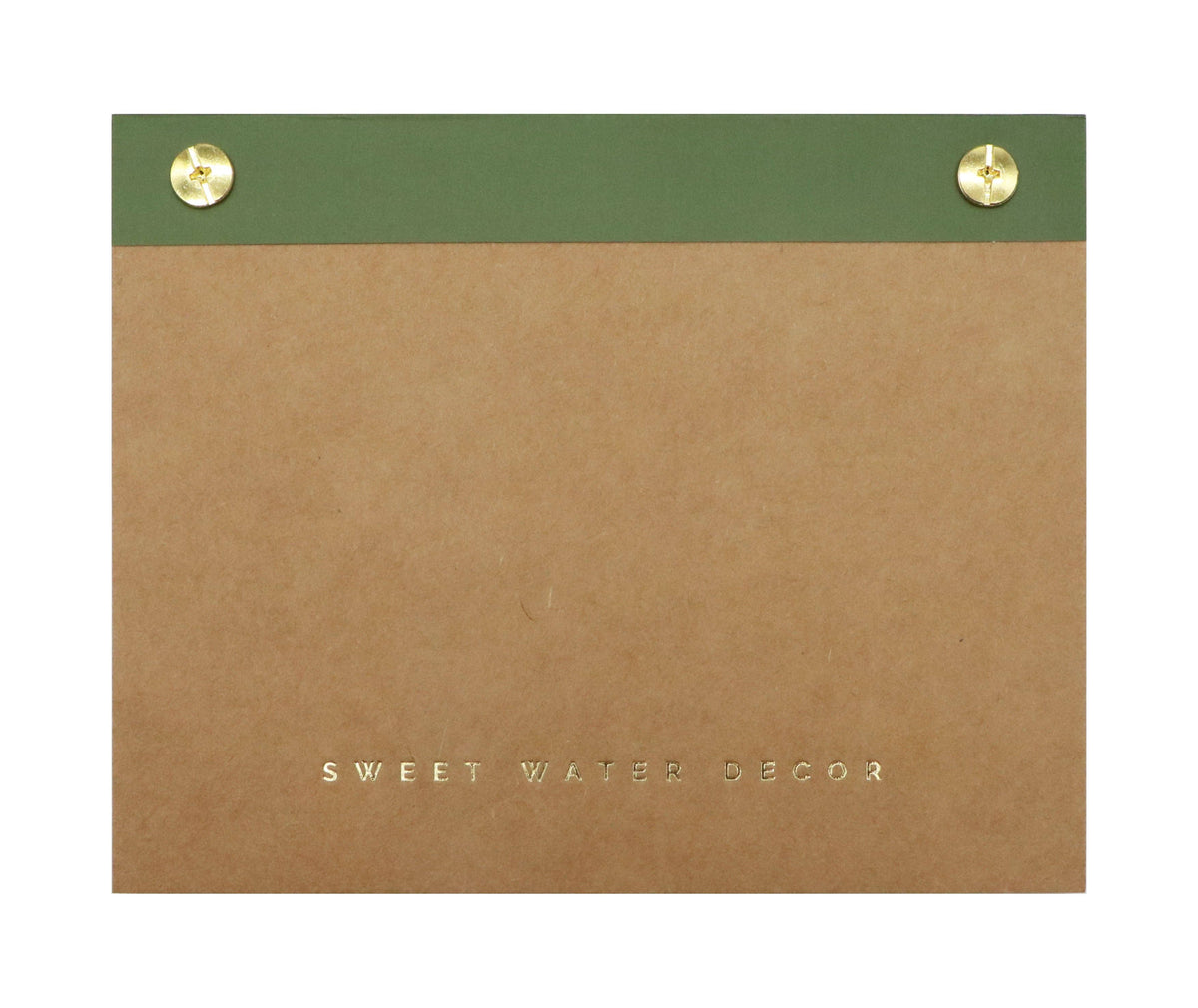 Small Green Gold Rivet Basic Notepad - Stationery