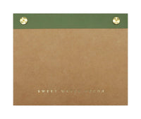 Small Green Gold Rivet Basic Notepad - Stationery