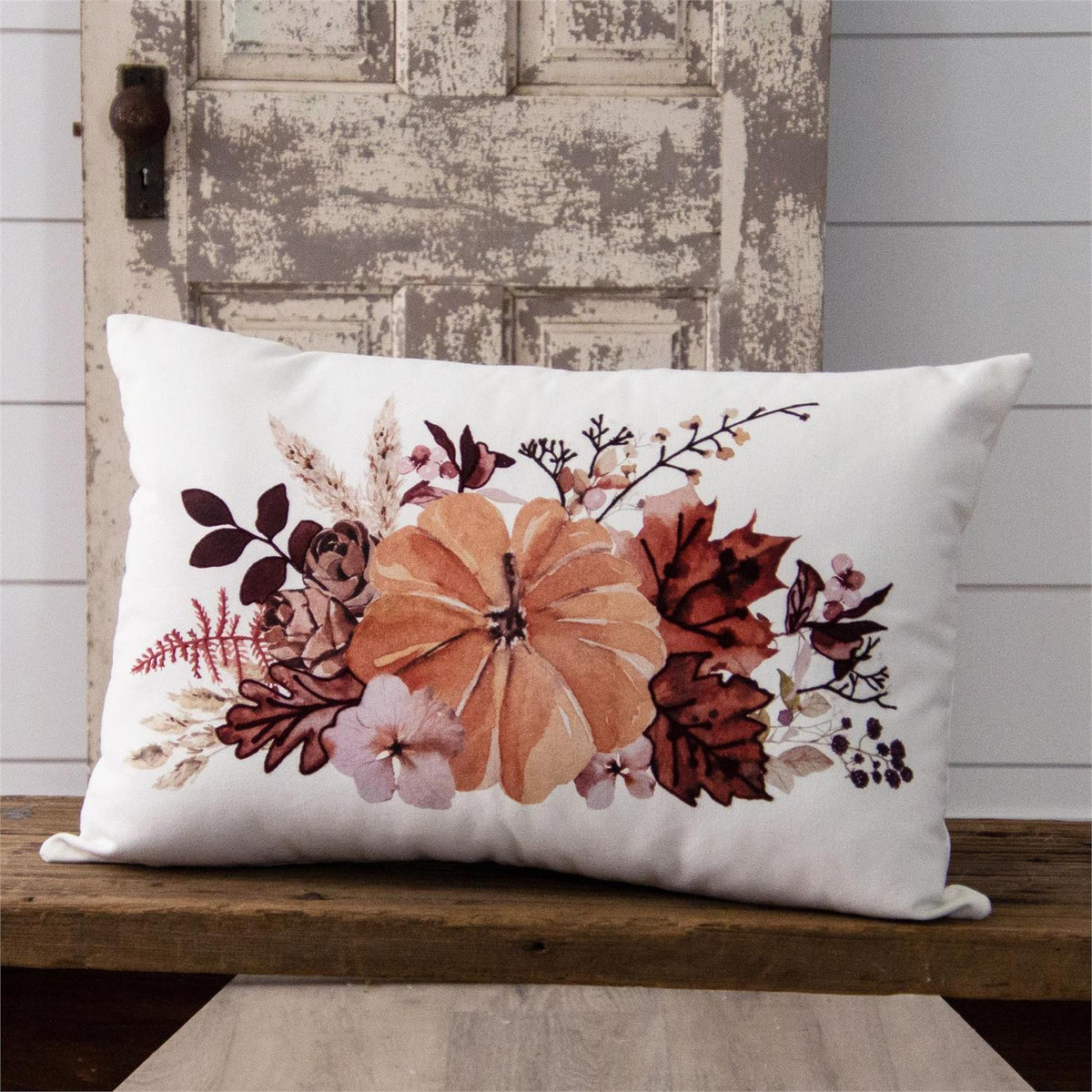 Floral Pumpkins and Foilage Pillow