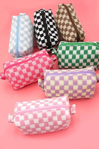 CHECKER MAKEUP COSMETIC POUCH BAG | 40P522