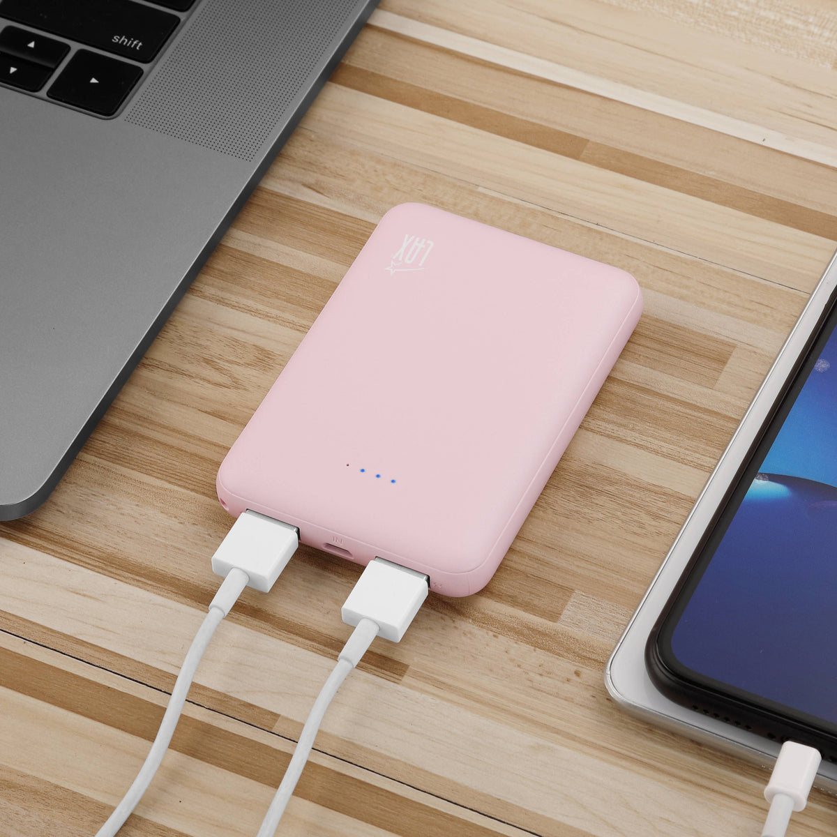 Ultra-Slim & Portable 6600 mAh Power Bank—Retail Packaging: Lilac