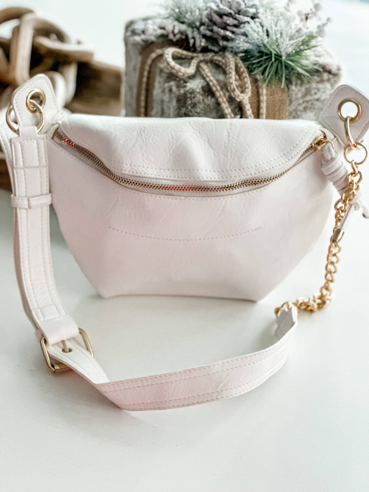 "The Finley" White Fanny Bag