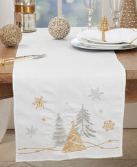 Christmas Trees and Snowflakes Runner