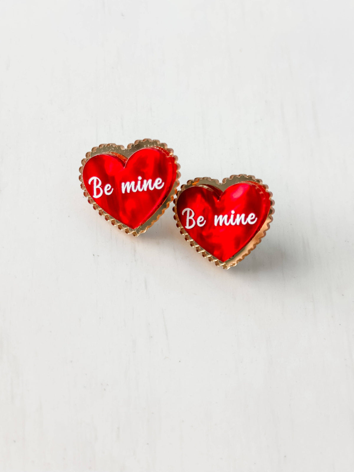 "Be Mine" Heart Earrings