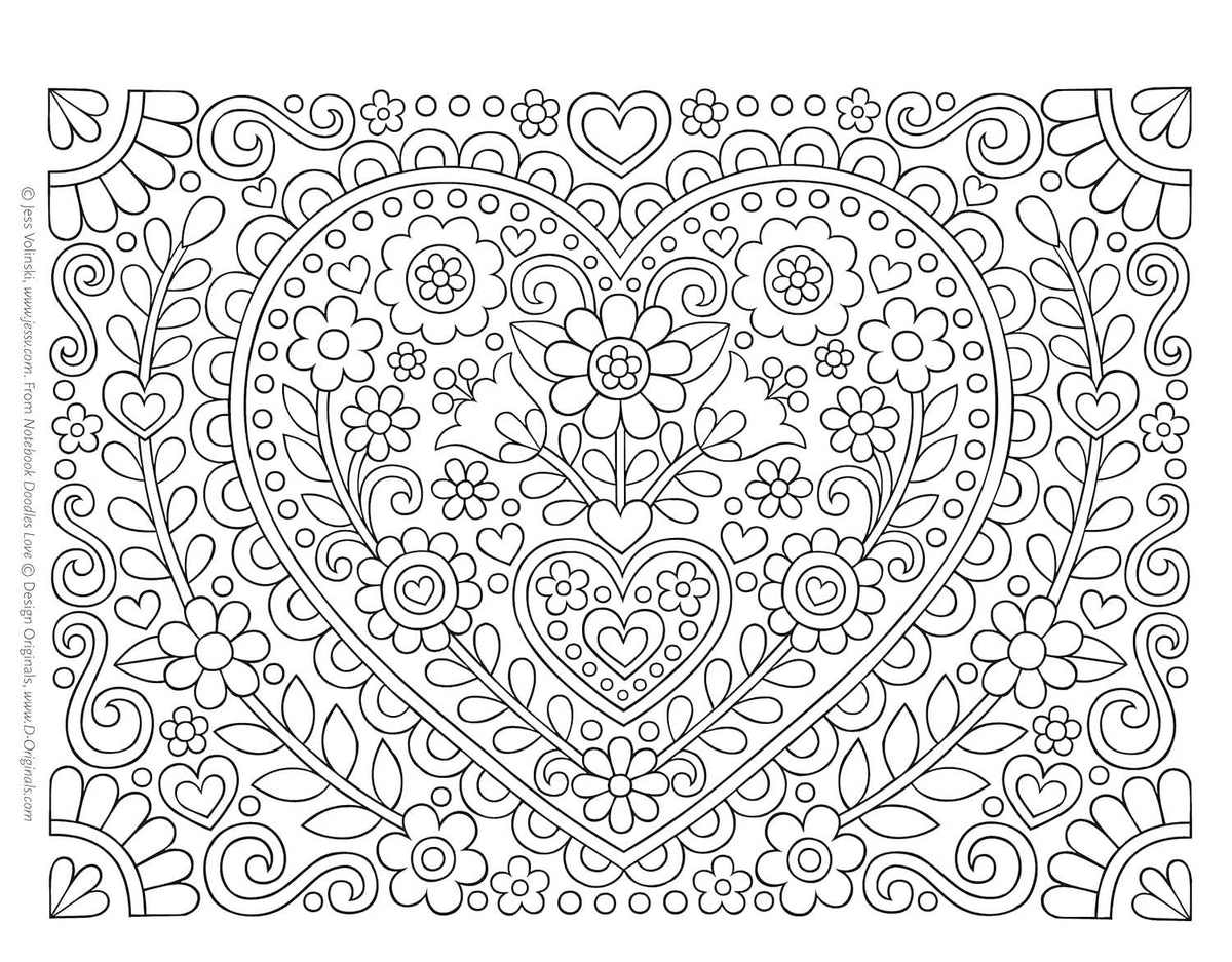 Notebook Doodles Love - Coloring for Tweens