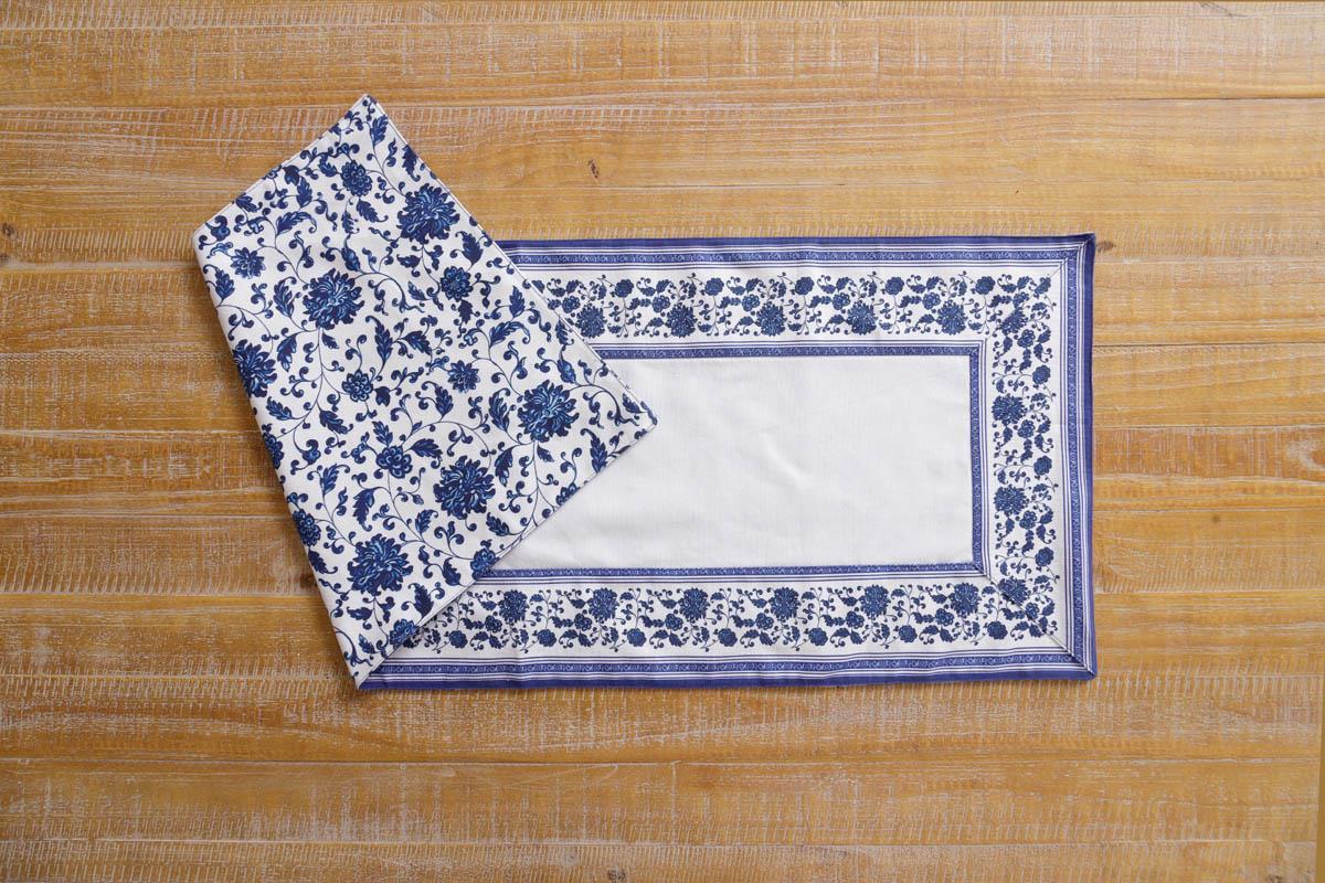 Reversible Table Runner-Canton Blue