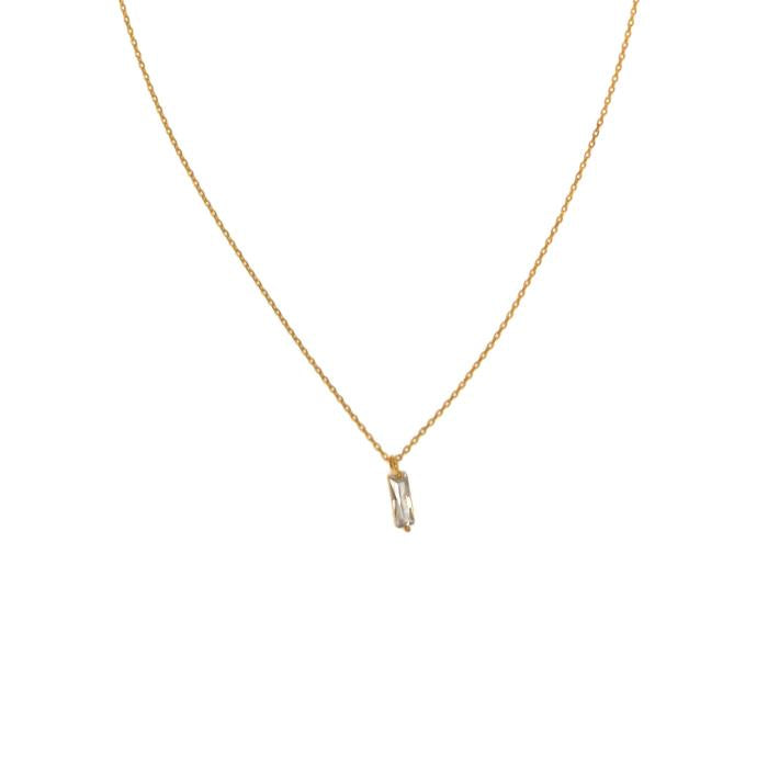 Gold Chain Crystal Pendant Necklace