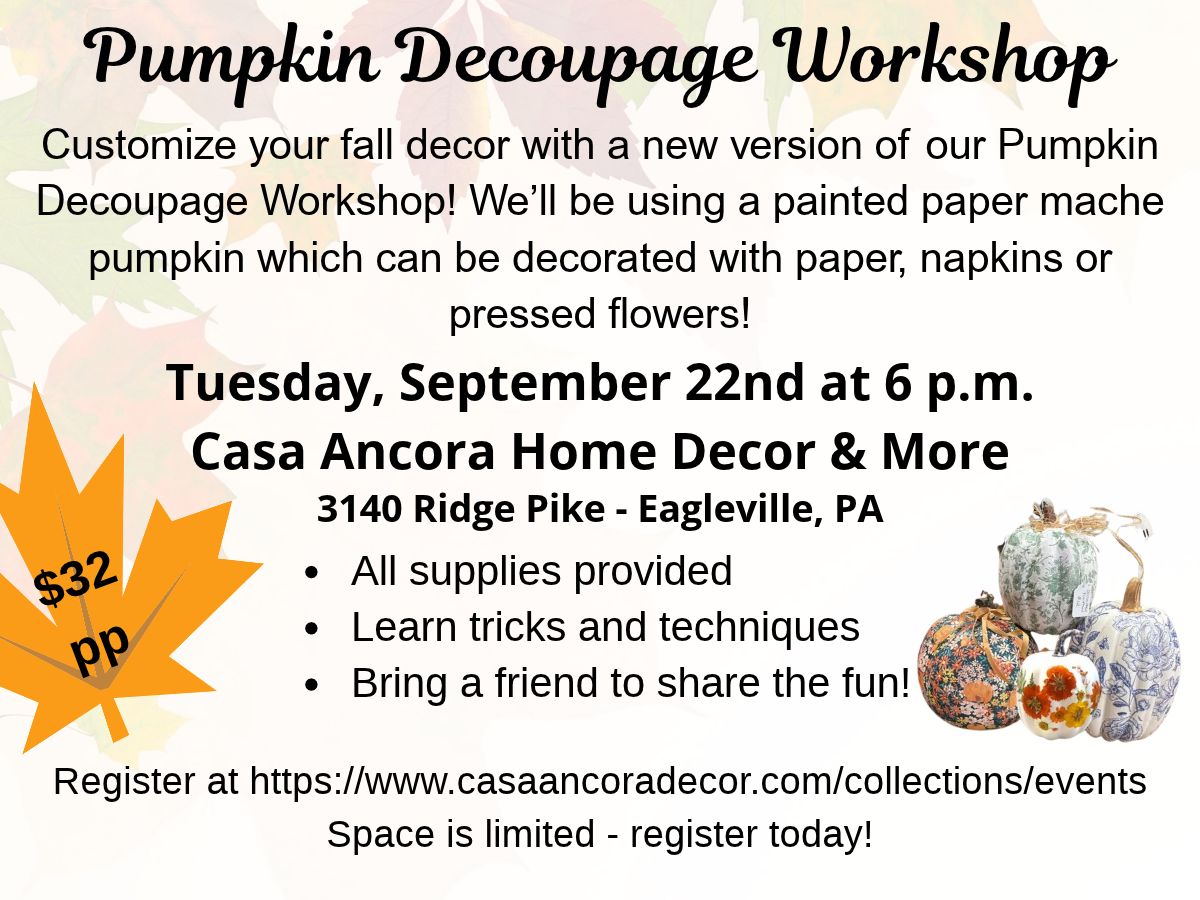 Pumpkin Decoupage Workshop
