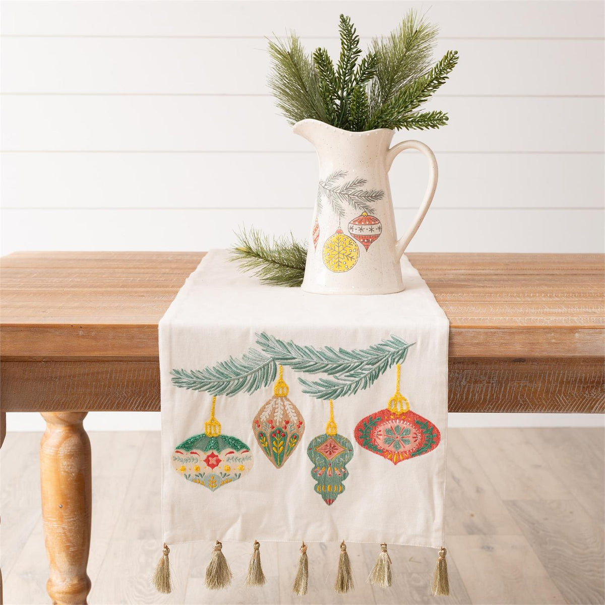 Embroidered Ornaments Table Runner