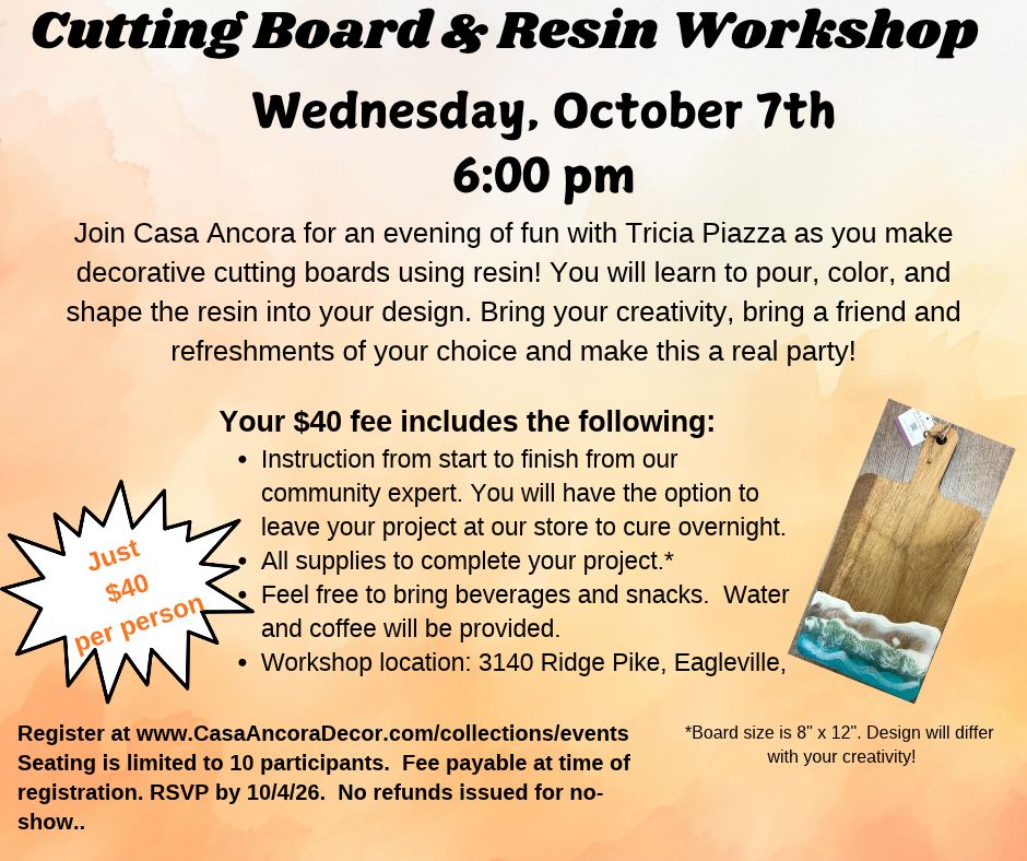 Resin Cutting Board Workshop
