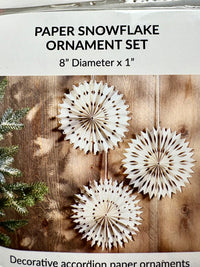Honeycomb paper Snowflakes-set of 3