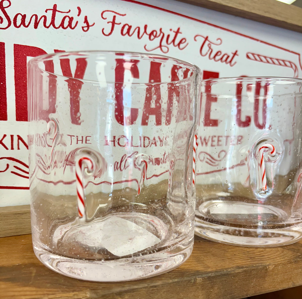Candy Cane Glass Mug