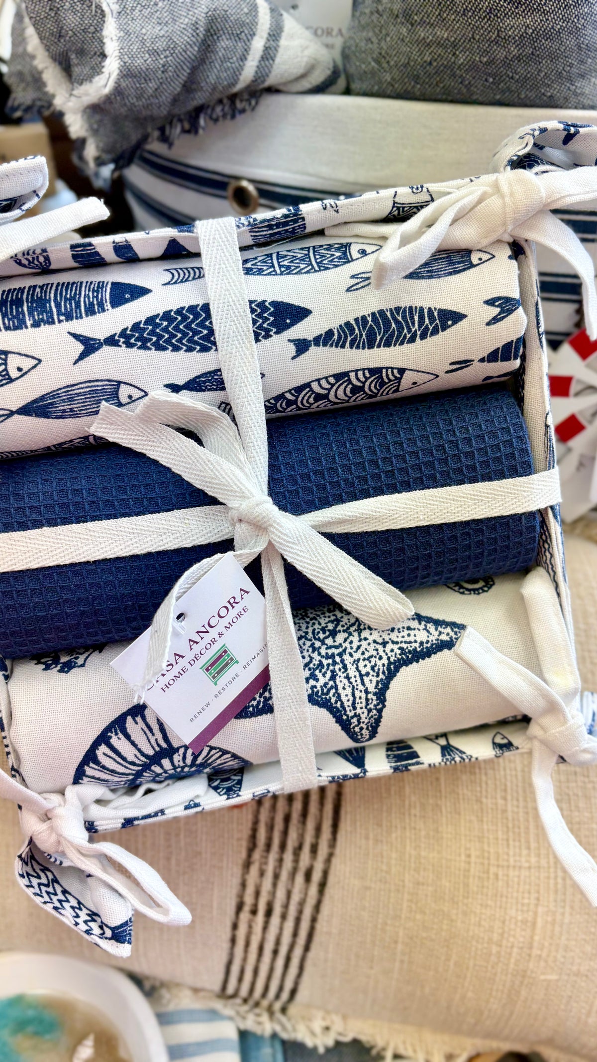 Beach Kitchen Towels-3 pcs in box