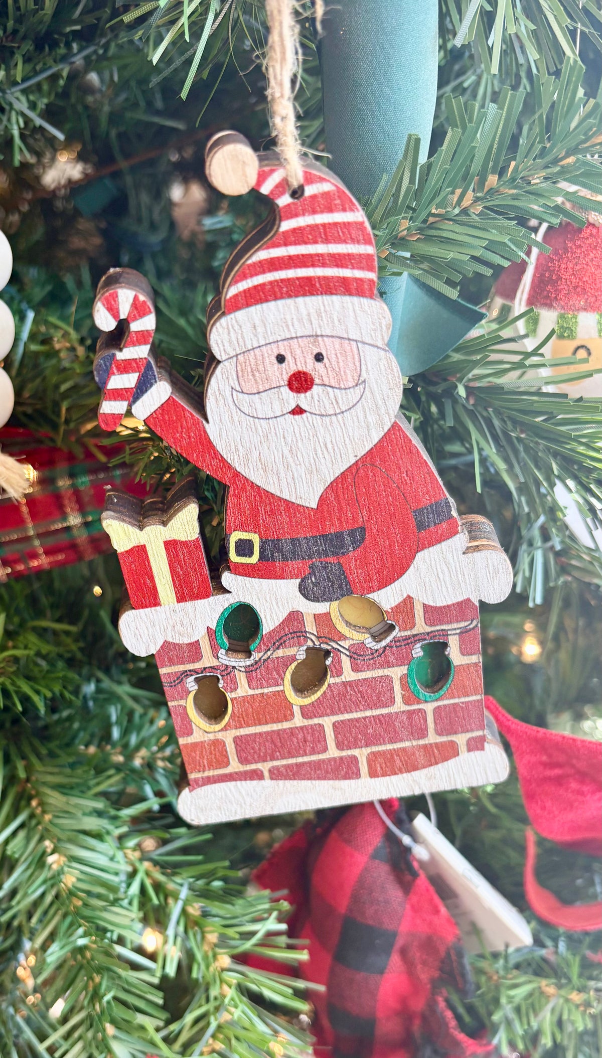 Chimney Santa Ornament