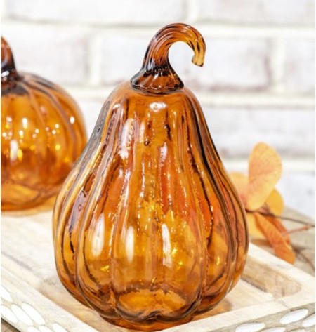 Glass Gourd Cloche-Orange