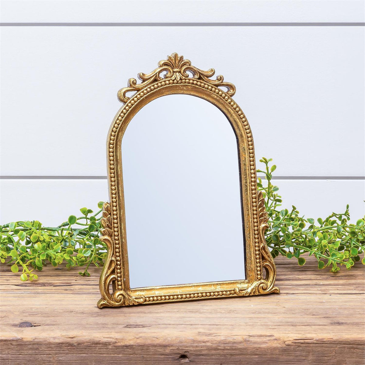 Arched Gold Mirror w/Easel