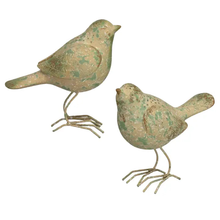 Green Resin Standing Bird