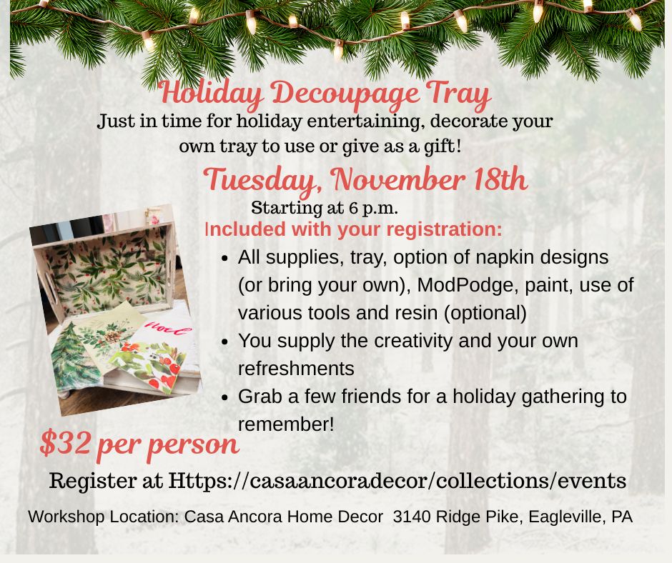 Decoupage Tray Workshop