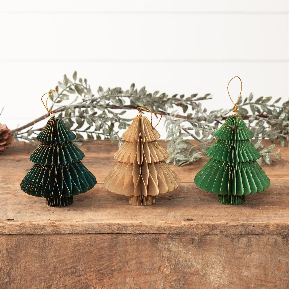 Gold Tip Honeycomb Tree Ornament