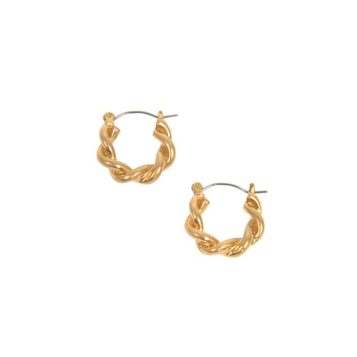 Gold Rope Small Hoop Earring