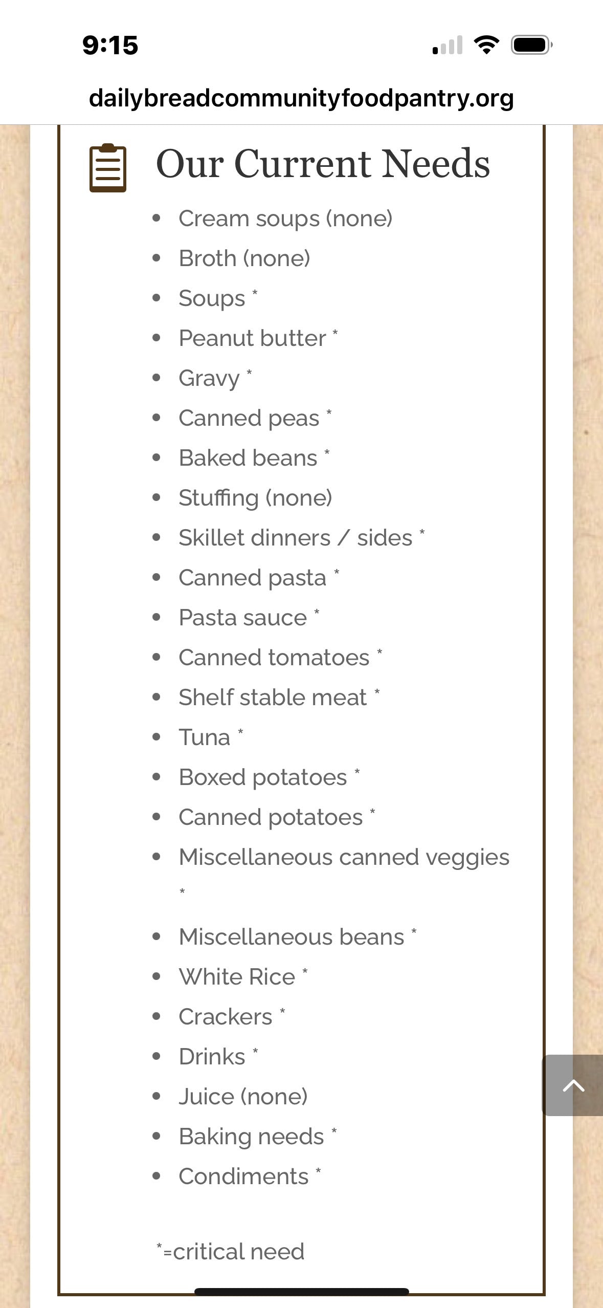 Community Food Drive - 11/3/2025 to 1/7/2026