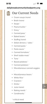 Community Food Drive - 11/3/2025 to 1/7/2026