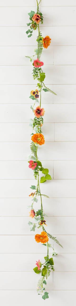 Poppy & Pansy Garland