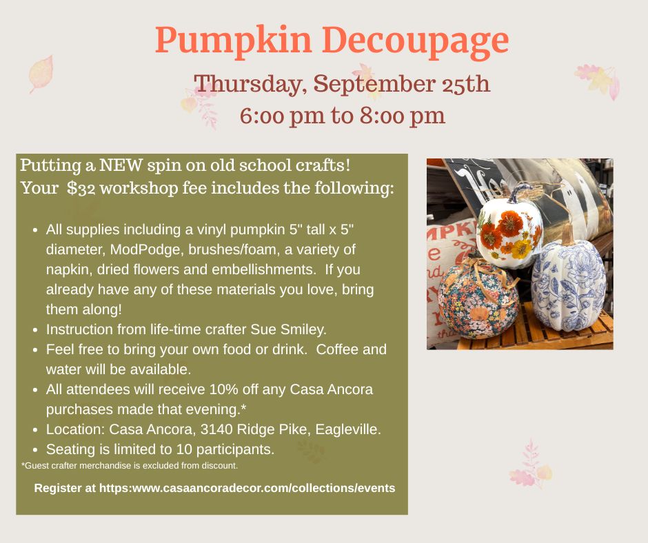 Pumpkin Decoupage Workshop