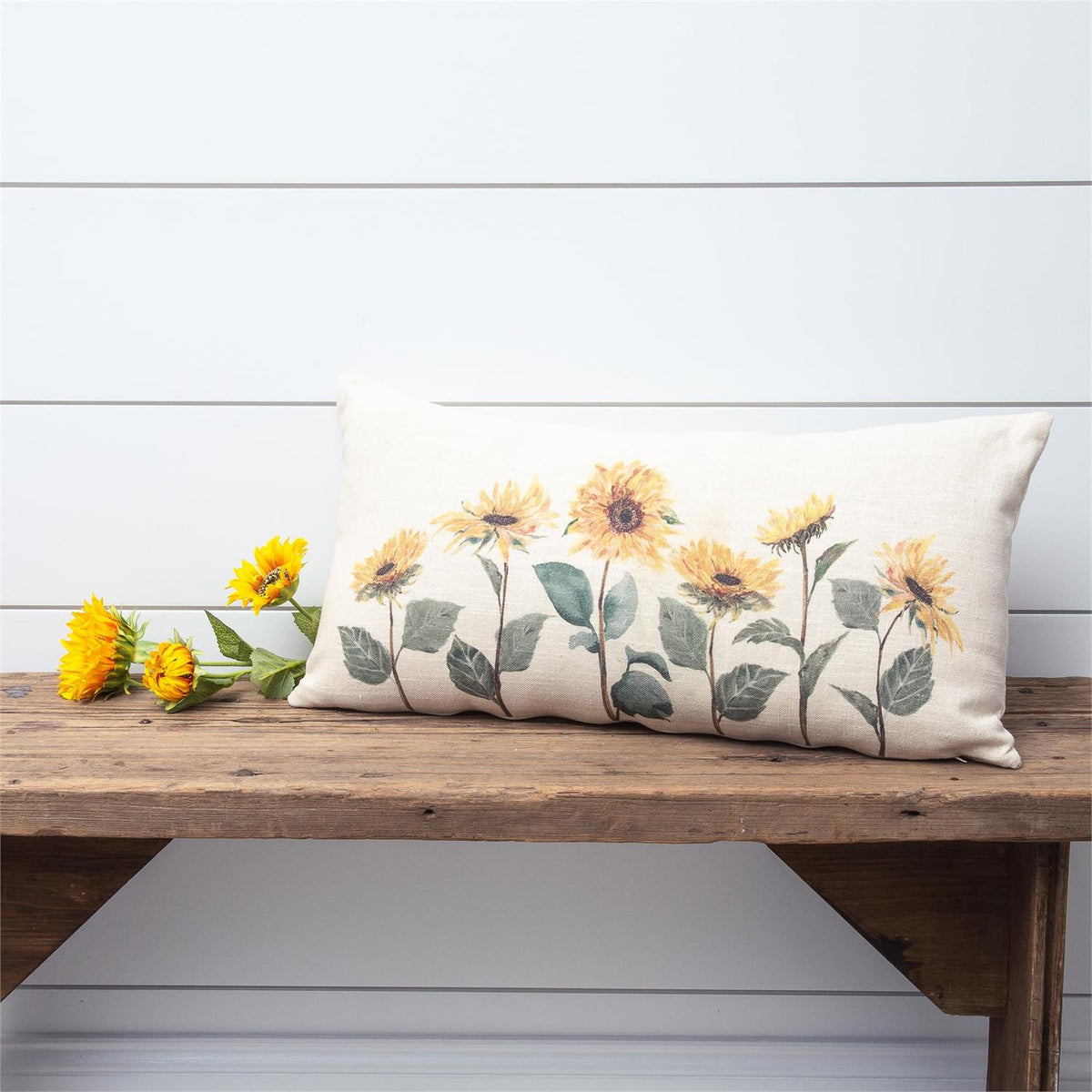 Sunflower Fields Lumbar Pillow