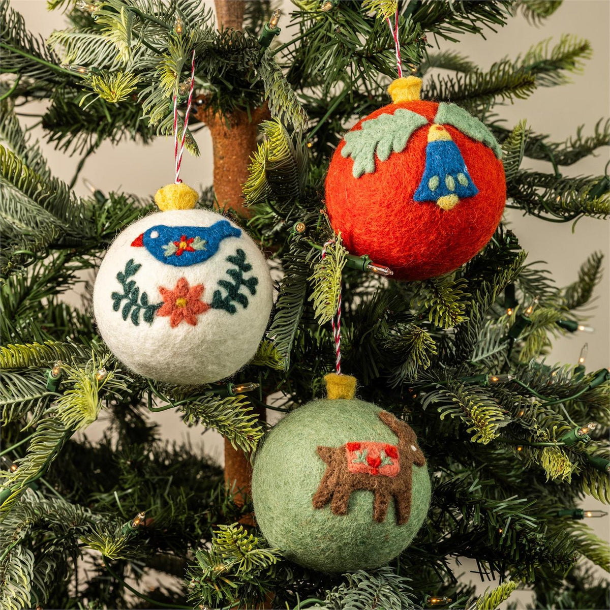 Woolen Folk Art Ornaments