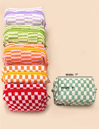 CHECKER MAKEUP COSMETIC POUCH BAG | 40P522