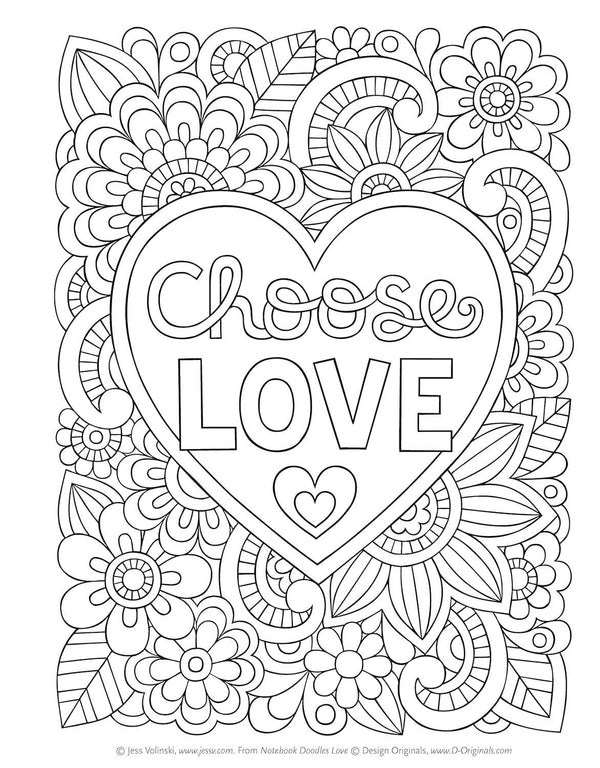 Notebook Doodles Love - Coloring for Tweens