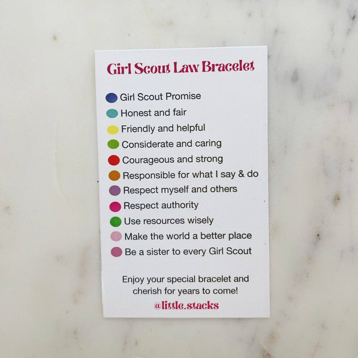 The Girl Scout Law Daisy Bracelet Kit